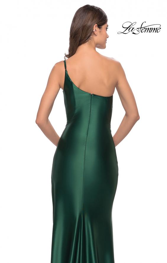 Picture of: Simple One Shoulder Liquid Jersey Dress in Dark Emerald, Style: 31391, Detail Picture 7