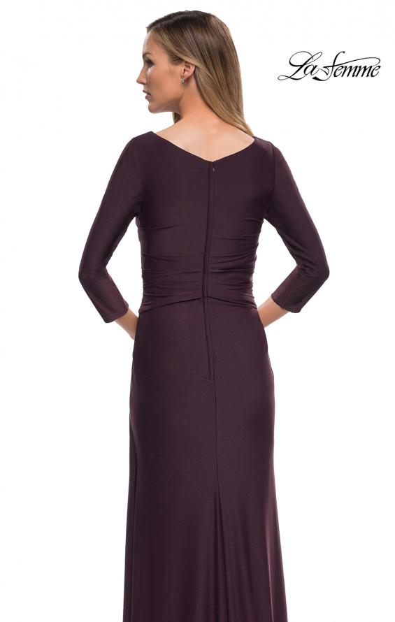 Picture of: Ultra Soft Jersey Long Dress with Three-Quarter Sleeves in Dark Garnet, Detail Picture 6