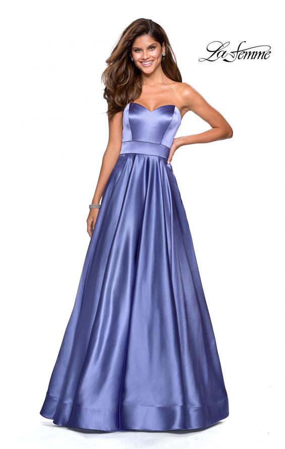 Picture of: Strapless Metallic Prom Gown with Empire Waist in Dark Periwinkle, Style: 27506, Main Picture