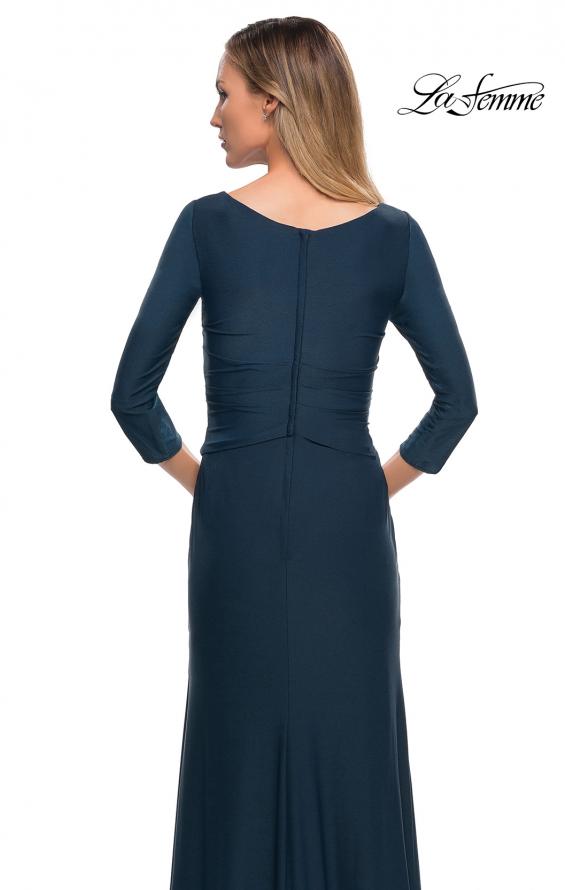 Picture of: Ultra Soft Jersey Long Dress with Three-Quarter Sleeves in Dark Teal, Detail Picture 4