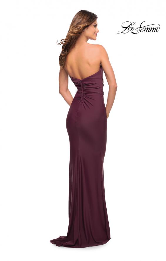 Picture of: Sweetheart Strapless Gown with Side Ruching in Dark Wine, Style: 30502, Detail Picture 8
