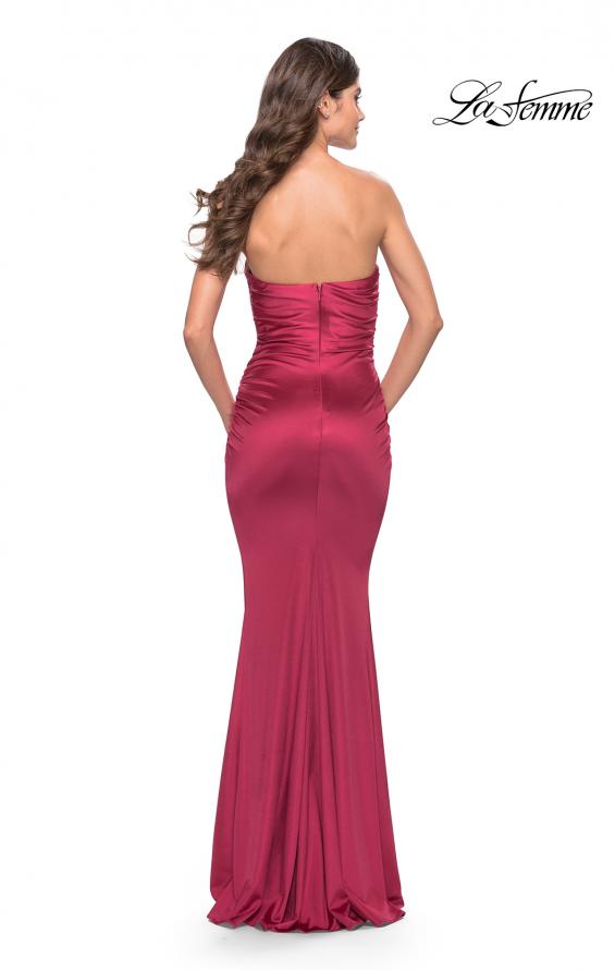 Picture of: Chic Strapless Liquid Jersey Gown with Ruching in Deep Red, Style: 31189, Detail Picture 12