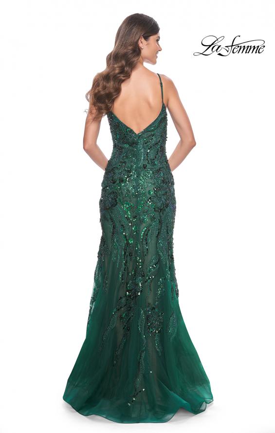 Picture of: Mermaid Sequin and Beaded Embellished Prom Dress in Emerald, Style: 32049, Detail Picture 10
