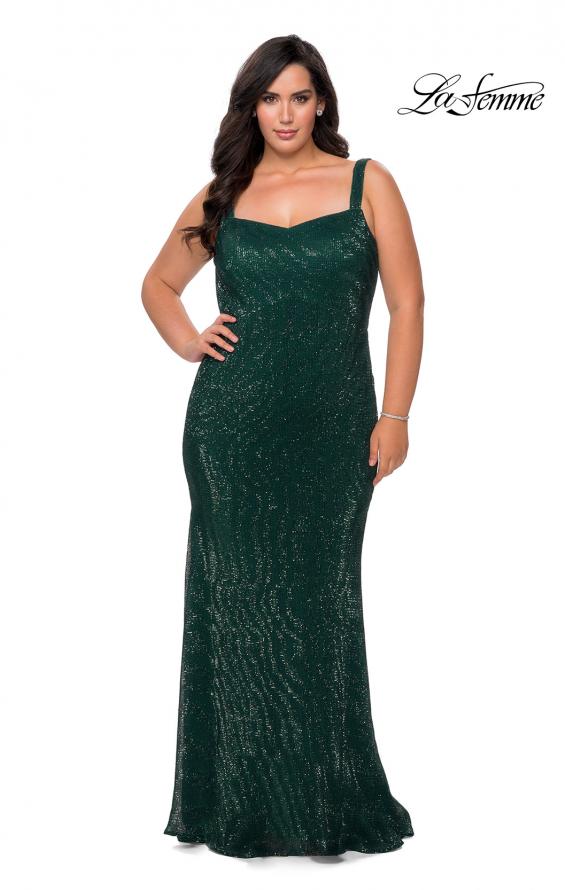 Picture of: Long Sequin Plus Size Prom Dress for Curves in Emerald, Style: 28875, Detail Picture 1