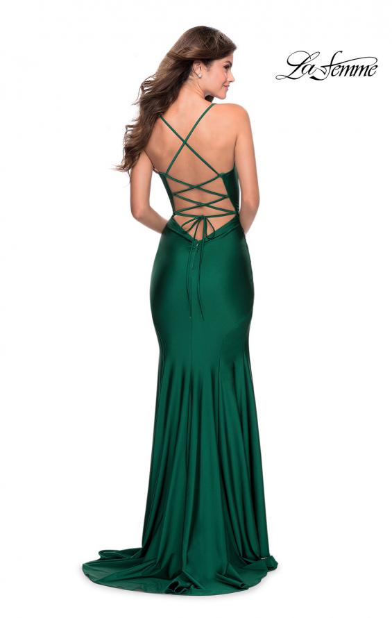 Picture of: Form Fitting Jersey Prom Dress with Draped Neckline, Style: 28518, Main Picture