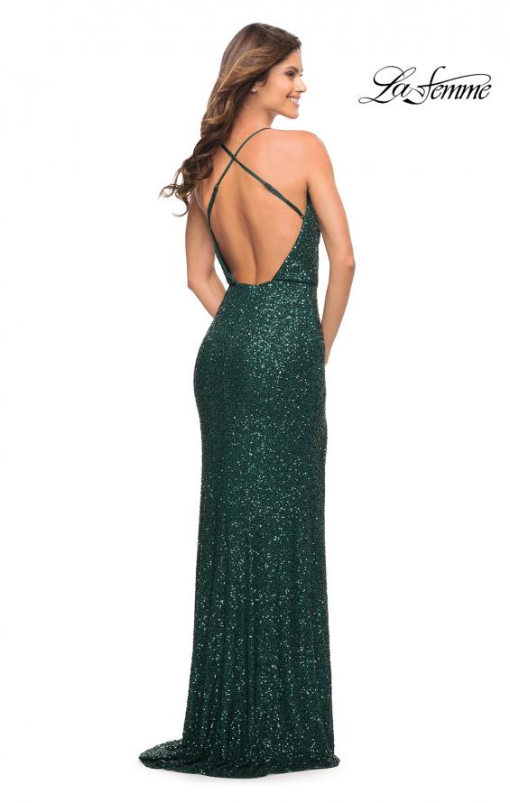 Picture of: Sequin Long Dress in Chic Design with Low Back in Emerald, Style: 30376, Detail Picture 9