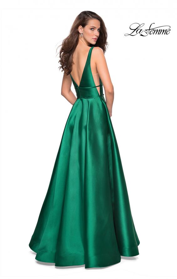 Picture of: A Line Sweetheart Prom Dress with Pockets in Emerald, Style: 26768, Back Picture