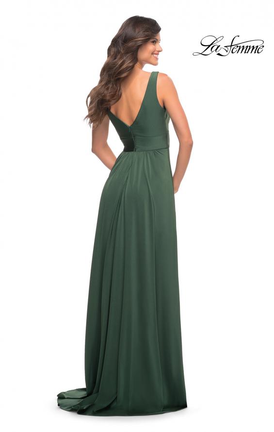 Picture of: Empire Waist Gown with Deep V Neckline in Emerald, Style: 30641, Back Picture