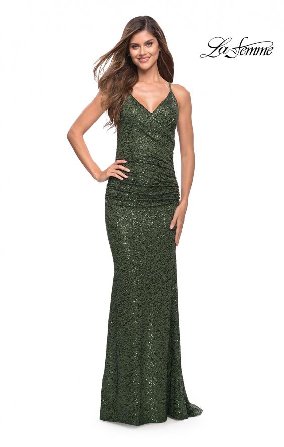 Picture of: Wrap Style Long Gown in Beautiful Sequin, Style: 30362, Detail Picture 1