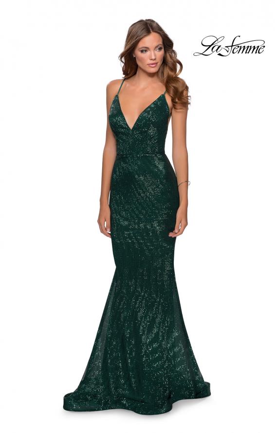 Picture of: Sequin Mermaid Prom Dress with Strappy Back, Style: 28519