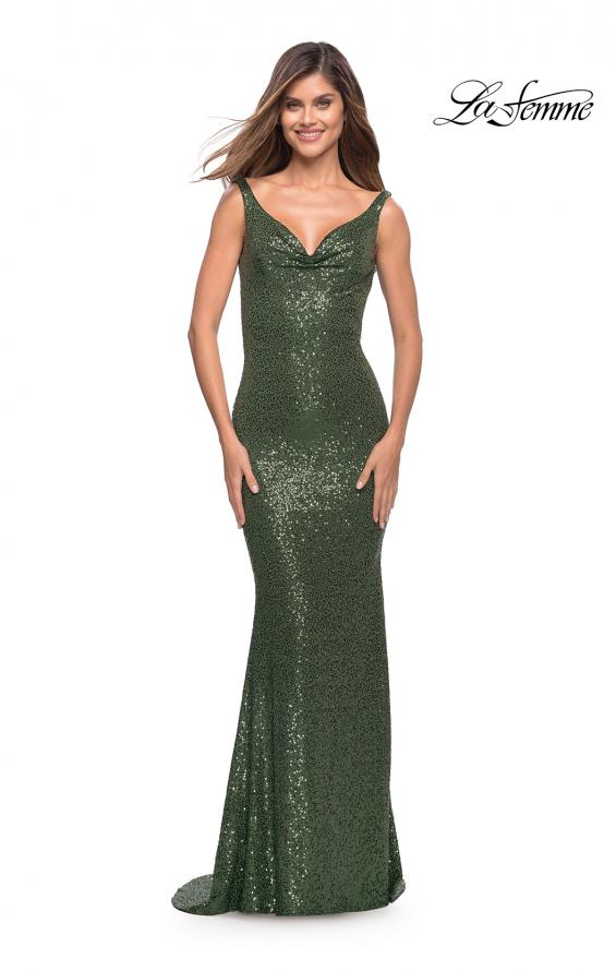 Picture of: Long Stretch Sequin Gown with Low Back, Style: 30187, Detail Picture 3