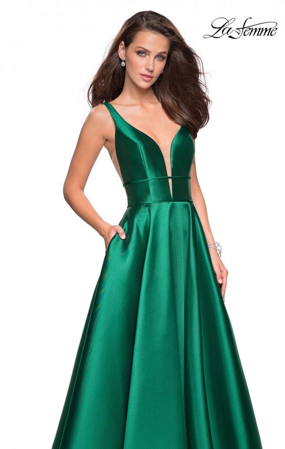Picture of: A Line Sweetheart Prom Dress with Pockets in Emerald, Style: 26768, Detail Picture 5