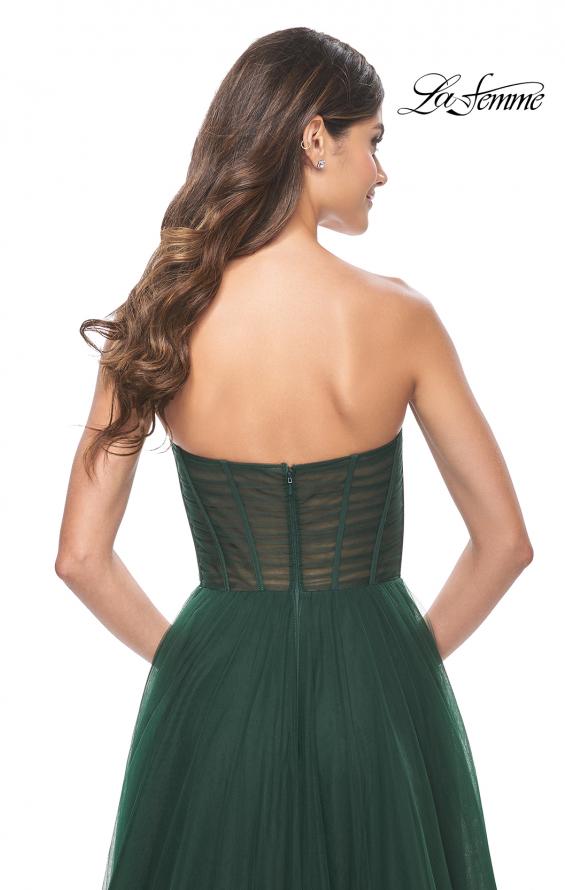 Picture of: Strapless Sweetheart A-Line Corset Prom Dress in Emerald, Style: 31971, Detail Picture 5