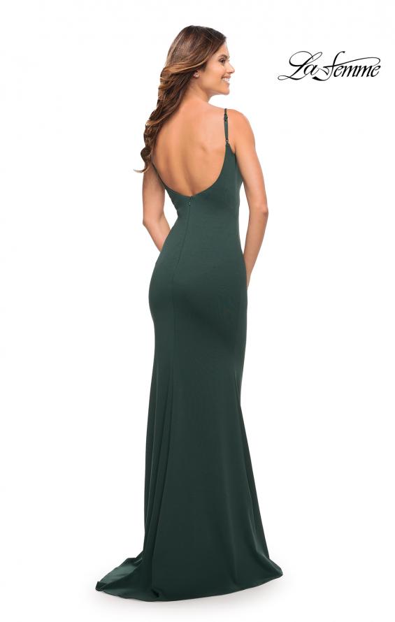 Picture of: Simple Elegant Long Jersey Dress with Scoop Neck in Emerald, Style: 30541, Detail Picture 6