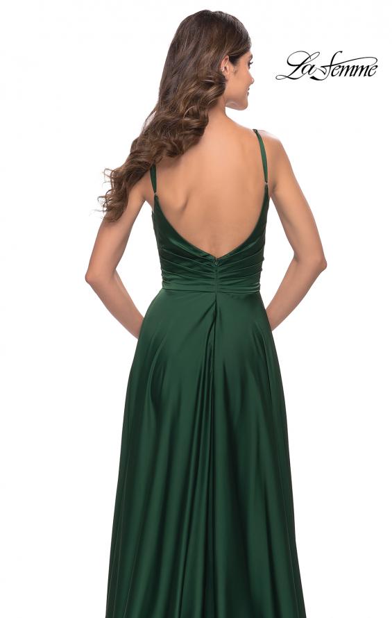 Picture of: Luxury Satin Gown with Criss Cross Bodice in Emerald, Style: 31233, Detail Picture 6