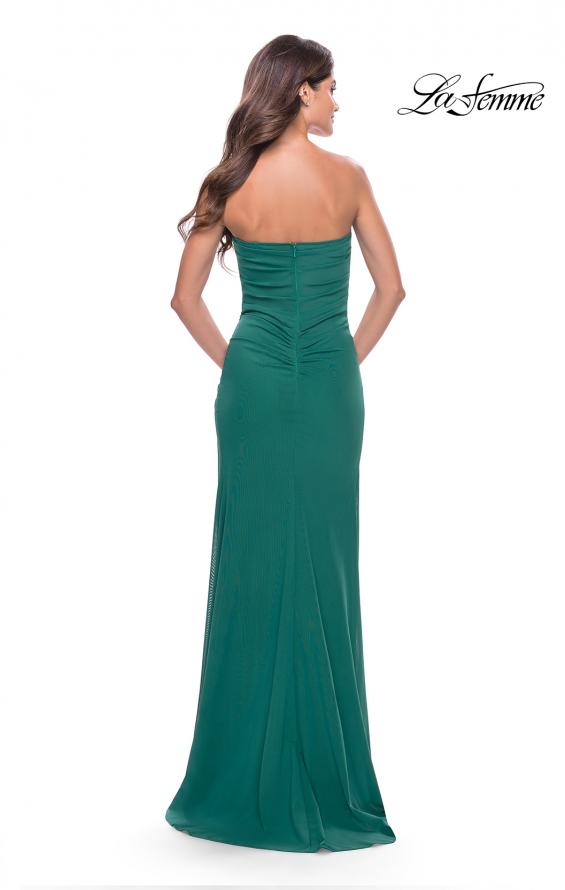 Picture of: Stunning Long Gown with Sheer Waist and High Slit in Emerald, Style: 31058, Detail Picture 7