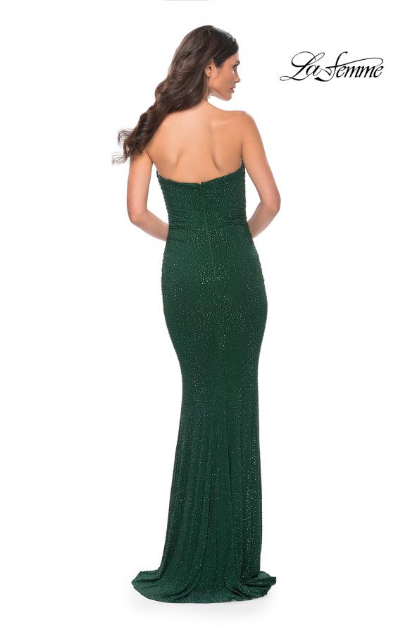 Picture of: Rhinestone Embellished Strapless Ruched Prom Dress in Green, Style: 32141, Detail Picture 7