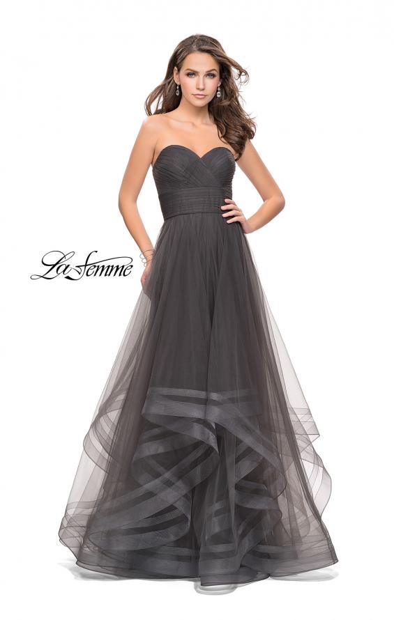 Picture of: Tulle Ball Gown with Sweetheart Neckline in Gunmetal, Style: 25446, Detail Picture 2