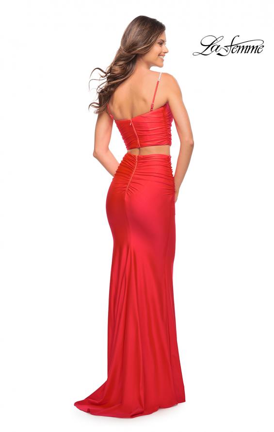 Picture of: Two Piece Dress with Rhinestone Diamond Straps in Hot Coral, Style: 30789, Detail Picture 3