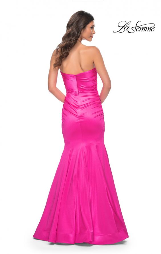 Picture of: Strapless Mermaid Stretch Satin Prom Dress in Pink, Style: 31980, Detail Picture 5