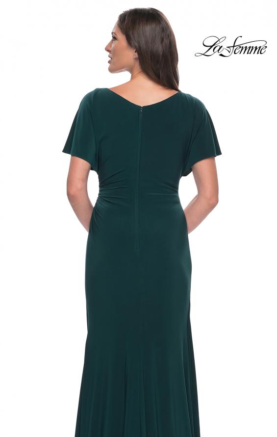 Picture of: Chic Jersey Dress with V Neck and Loose Sleeves in Hunter Green, Style: 29997, Detail Picture 10