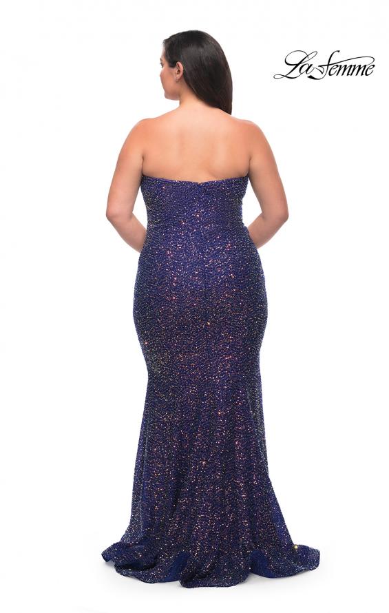 Picture of: Sweetheart Strapless Sequin Plus Size Dress in Indigo, Style: 30774, Back Picture