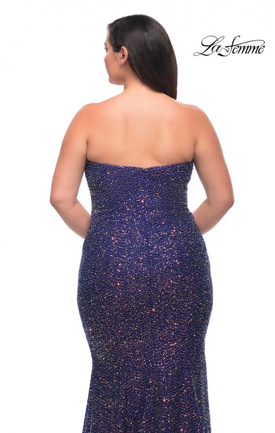 Picture of: Sweetheart Strapless Sequin Plus Size Dress in Indigo, Style: 30774, Detail Picture 2