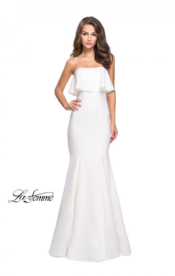 Picture of: Strapless Mermaid Prom Dress with Ruffles in Ivory, Style: 25419, Detail Picture 2