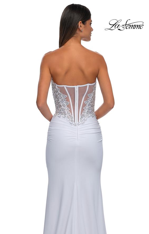 Picture of: Strapless Prom Dress with Unique Rhinestone Design Top in Ivory, Style: 32961, Detail Picture 5
