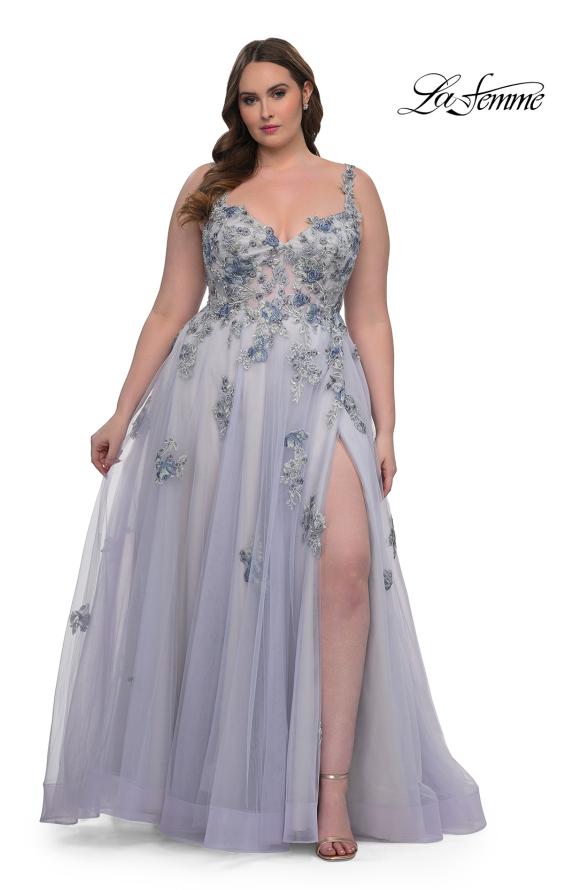 Picture of: Lavender A-Line Plus Size Prom Dress with Lace in Lavender , Style: 32412, Main Picture