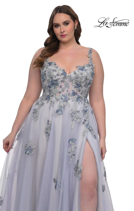 Picture of: Lavender A-Line Plus Size Prom Dress with Lace in Lavender , Style: 32412, Detail Picture 2