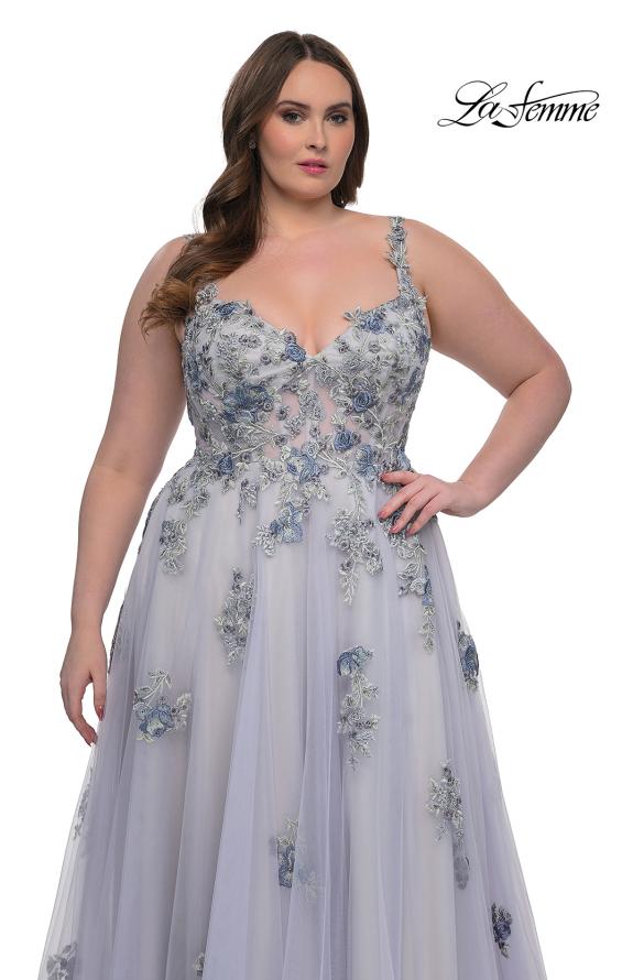 Picture of: Lavender A-Line Plus Size Prom Dress with Lace in Lavender , Style: 32412, Detail Picture 4
