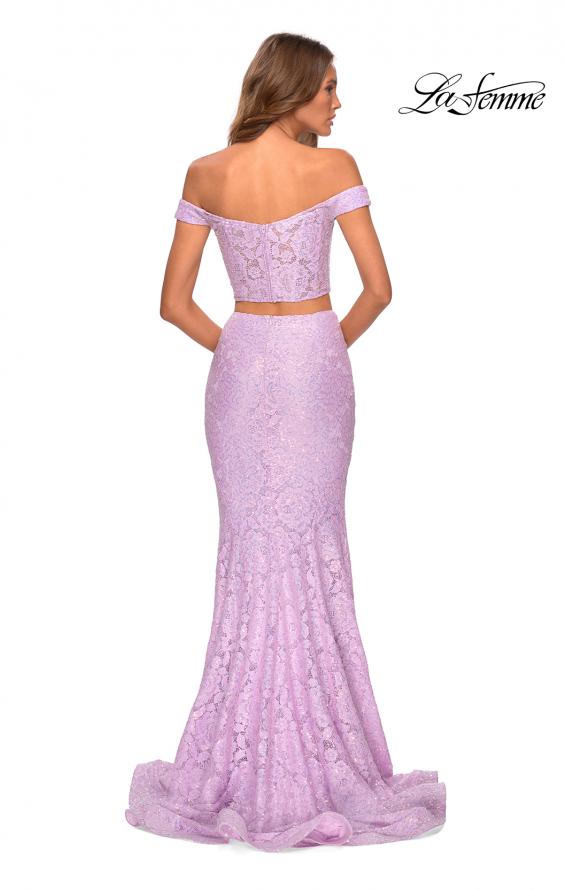 Picture of: Two Piece Off the Shoulder Sequin Lace Prom Dress in Lavender, Style: 28565, Detail Picture 8