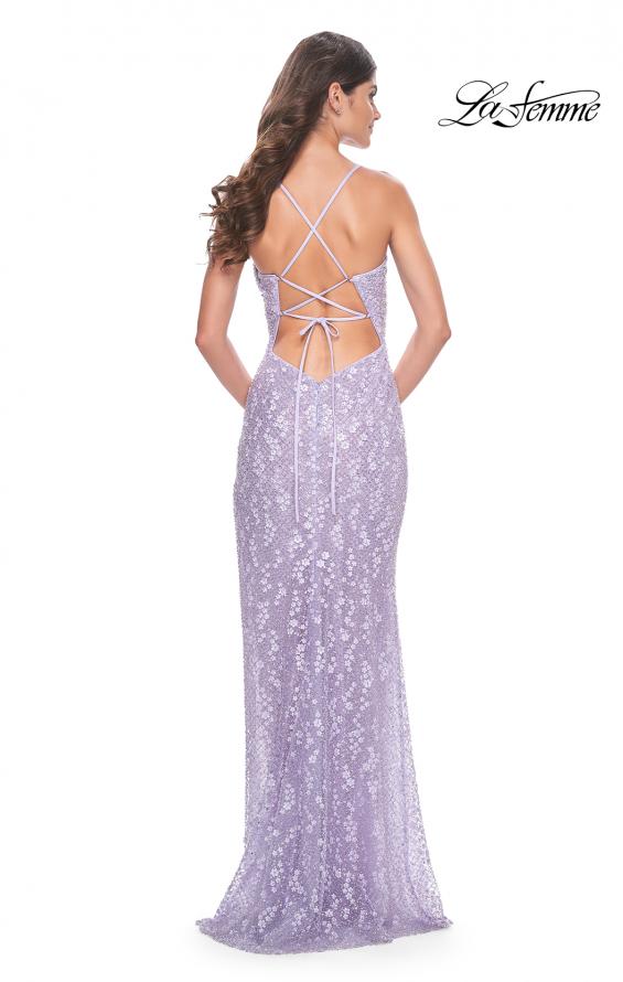 Picture of: Beautiful Prom Dress with Rhinestone and Flower Detail in Lavender, Style: 31993, Detail Picture 8