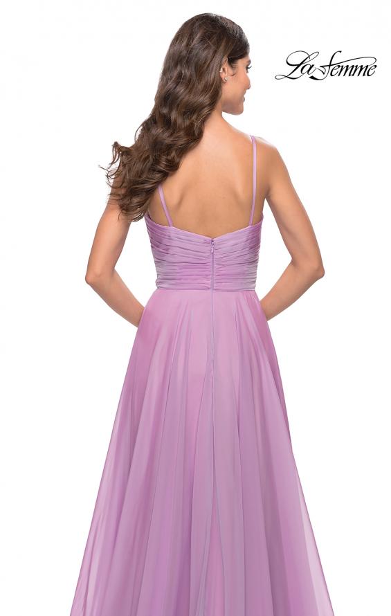 Picture of: Chiffon Dress with Pleated Bodice and Pockets in Lavender, Style: 31500, Detail Picture 12