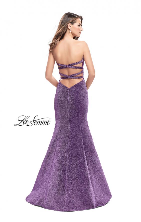 Picture of: Form Fitting Mermaid Prom Dress with Open Back in Lavender, Style: 25811, Back Picture