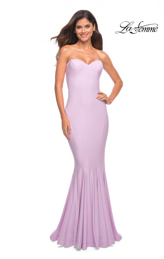 Picture of: Chic Jersey Gown with Sweetheart Neckline in Lavender, Detail Picture 1
