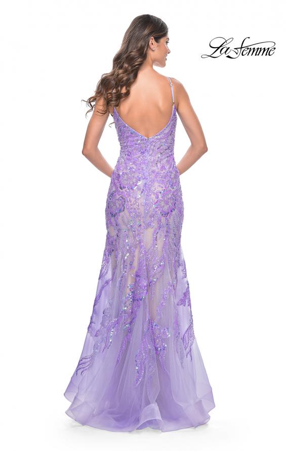 Picture of: Mermaid Sequin and Beaded Embellished Prom Dress in Pastels in Lavender, Style: 32333, Detail Picture 6