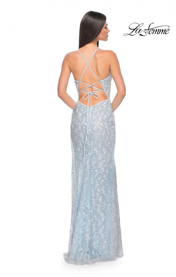 Picture of: Beautiful Prom Dress with Rhinestone and Flower Detail in Light Blue, Style: 31993, Detail Picture 16