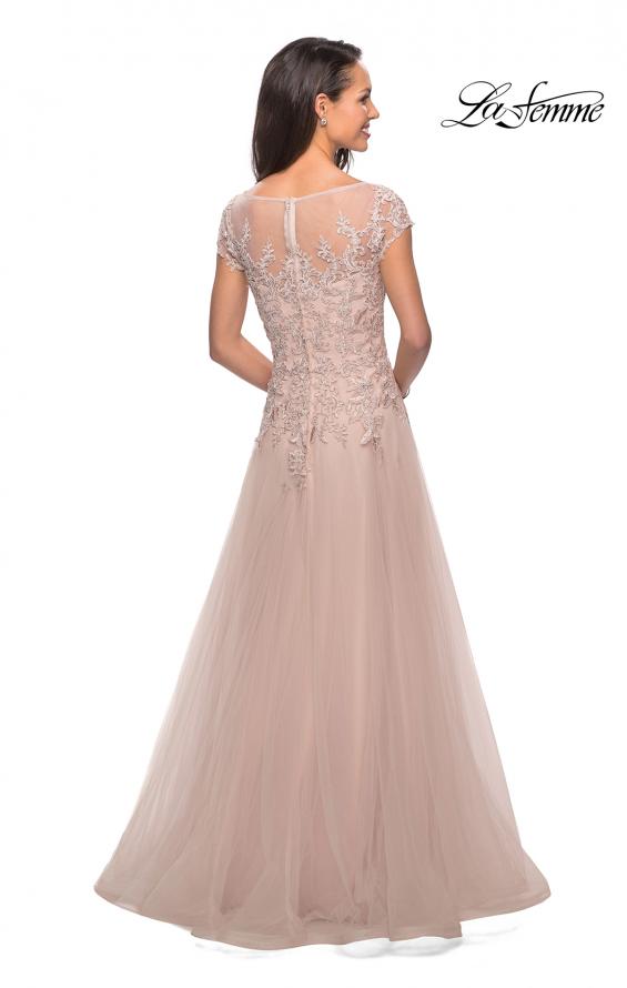 Picture of: Long Tulle Gown with Lace Bodice and Pockets in Light Blush, Style: 26893, Detail Picture 2