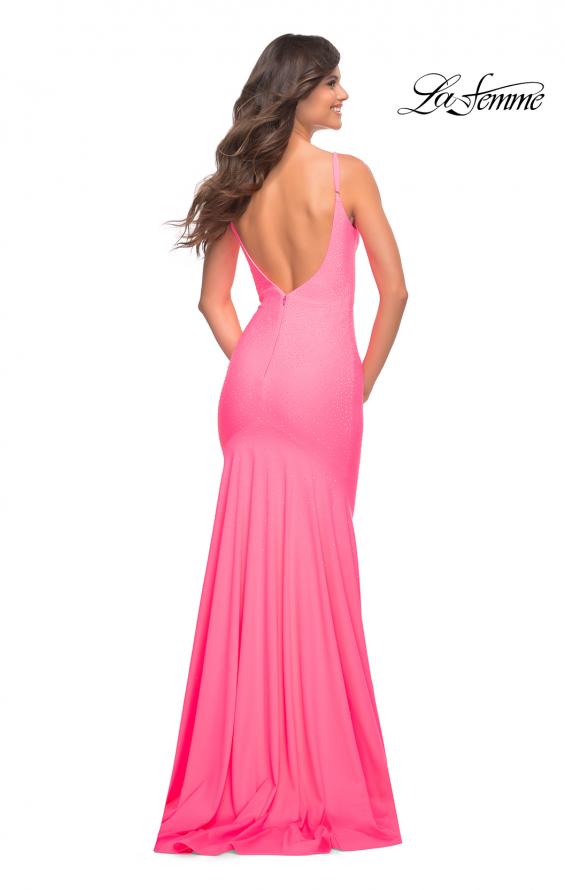 Picture of: Jewel Embellished Long Jersey Gown with Train in Pink, Style: 30563, Detail Picture 7