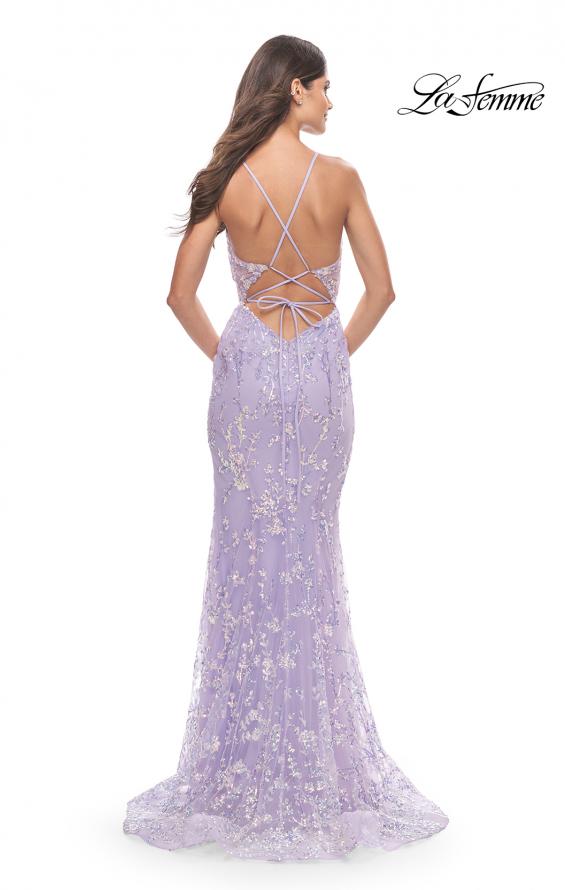 Picture of: Mermaid Dress with Stunning Sequin Lace Details in Light Periwinkle, Style: 31596, Back Picture