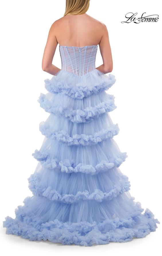 Picture of: Fabulous Tiered Ruffle Skirt Prom Dress with Strapless Top in Light Periwinkle, Style: 33717, Detail Picture 19