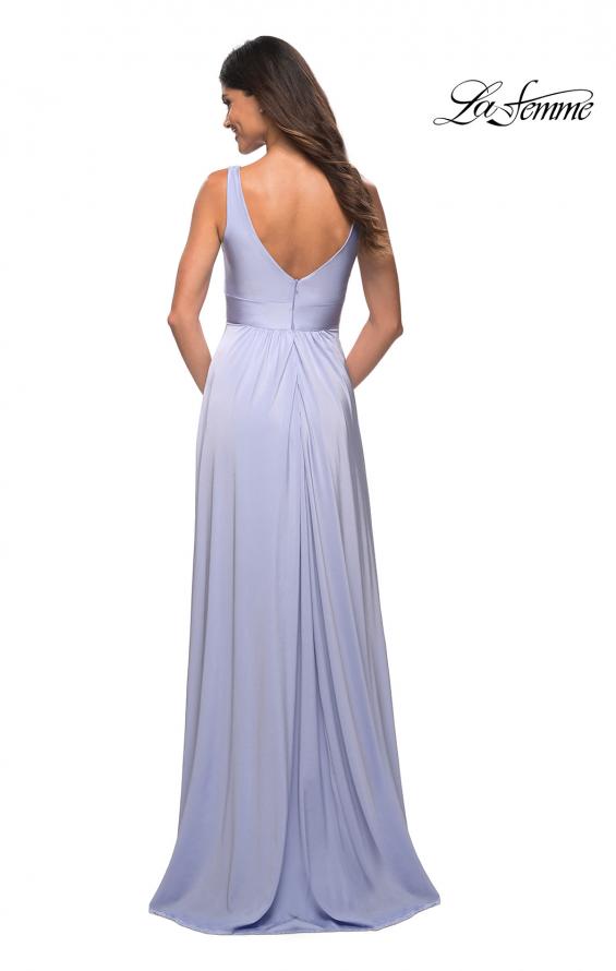Picture of: Empire Waist Gown with Deep V Neckline in Light Periwinkle, Style: 30641, Detail Picture 4