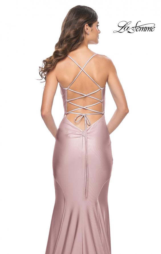Picture of: Chic Jersey Dress with Draped Neck and Open Back in Light Pink, Style: 31878, Detail Picture 11