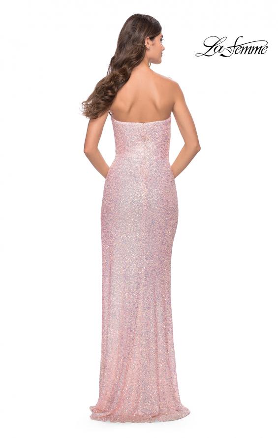 Picture of: Beaded Lace Strapless Dress with Modified Sweetheart Neckline in Light Pink, Style: 31355, Back Picture