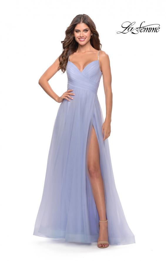 Picture of: Tulle A-Line Prom Dress with Rhinestone Straps in Lilac Mist, Style: 31204, Main Picture