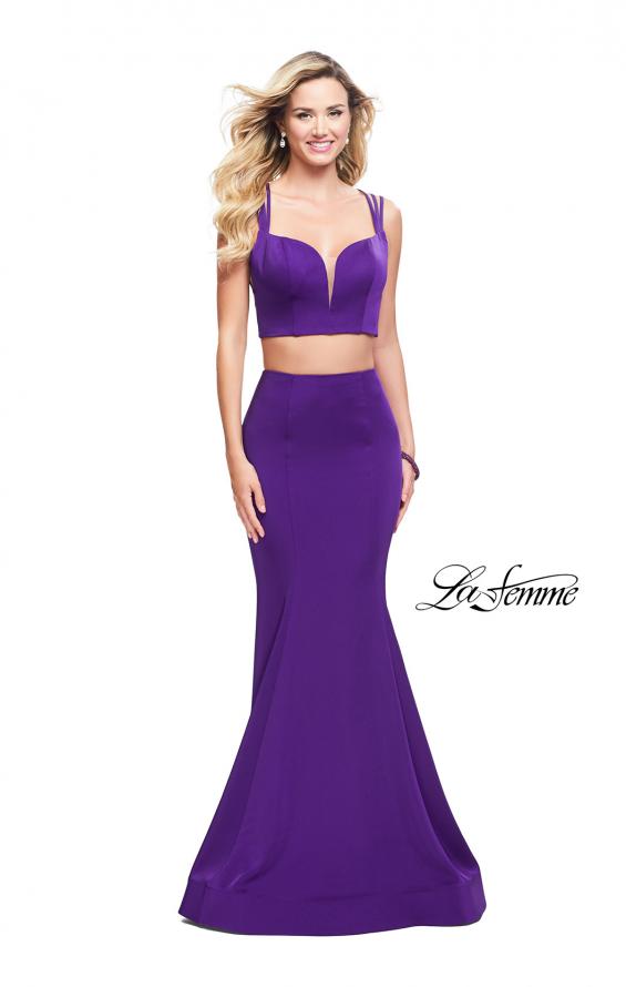 Picture of: Two Piece Jersey Prom Dress with Strappy Back in Majestic Purple, Style: 25553, Detail Picture 2