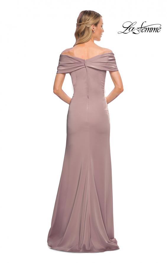 Picture of: Simply Chic Off the Shoulder Jersey Gown in Mauve, Detail Picture 8