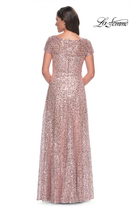 Picture of: Stunning Beaded Gown with Short Sleeves in Mauve, Style: 30122, Detail Picture 2